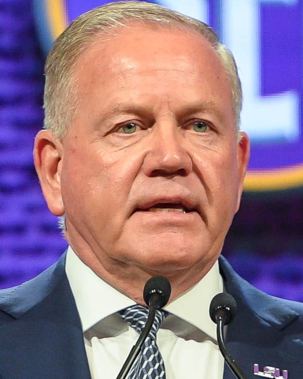 LSU's Brian Kelly at SEC Media Days in Nashville